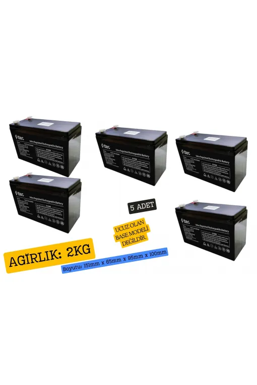 TTEC 12V 7A Yüksek Gramaj 2KG Kuru Bakımsız Akü 5 ADET TTEC 12V 7A Yüksek Gramaj 2KG Kuru Bakımsız Akü 5 ADET